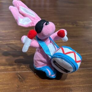 Vintage 1997 Energizer Bunny 7” Pink Beanie Plush Stuffed Animal Toy Collectible